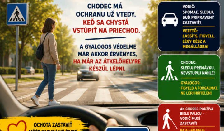1. fotografia fotogalérie Aktuality / Dôležitá zmena na priechodoch pre chodcov / Fontos változás a zebráknál - foto