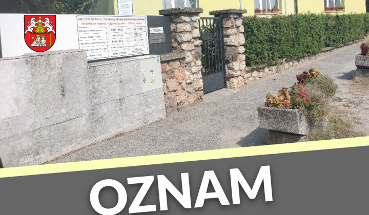 Fotka - Oznam / Közlemény