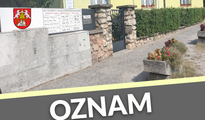 Fotka - Oznam/Közlemény