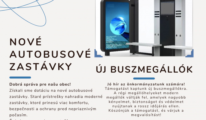 Fotka - Nové autobusové zastávky/Új buszmegállók