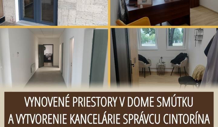 Fotka - Vynovené priestory v dome smútku a vytvorenie kancelárie správcu cintorína/Felújított helyiségek a ravatalozóban és a temetőigazgatás irodájának kialakítása
