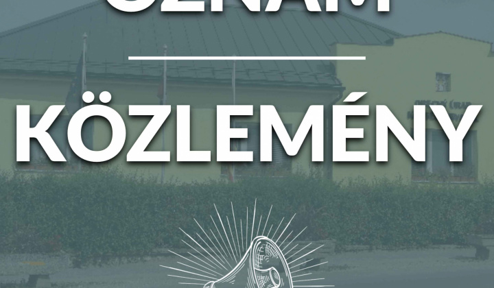 Fotka - Oznam / Közlemény