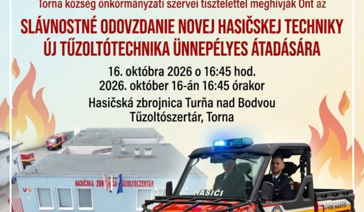 Fotka - Slávnostné odovzdanie novej hasičskej techniky / Új tűzoltó-technika ünnepélyes átadása